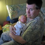 Asleep on Daddy’s chest.